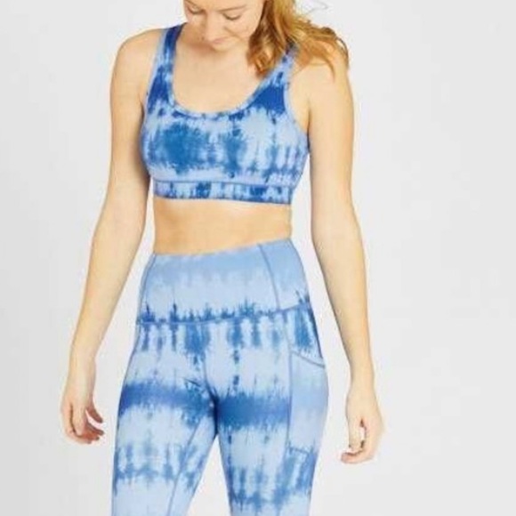 AS REVIVAL ALTAR’D STATE Blue Tie Die Abstract Sports Bra Athletic Medium - Picture 2 of 8
